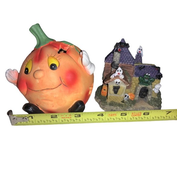 Halloween lot of 3 small decor - Shelf Sitter, Candle Holder, Haunted House - Picture 12 of 12